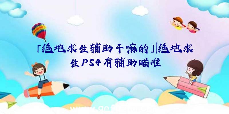 「绝地求生辅助干嘛的」|绝地求生PS4有辅助瞄准